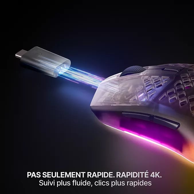 Souris SteelSeries Aerox 3 Wireless Gen 2 – Sans Fil, 26000 DPI - vue 2
