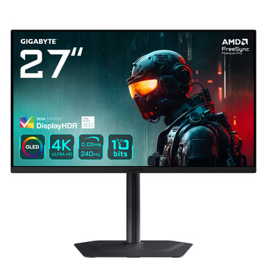 Schermo Gigabyte MO27U2 27'' QD-OLED 4K 240Hz 0,03ms USB-C HDR400 G-Sync FreeSync Premium Pro