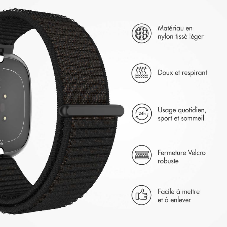 imoshion Bracelet en nylon avec fermeture velcro pour Fitbit Versa 3 / 4 Neuf - vue 6