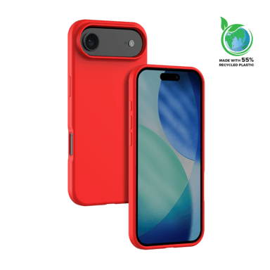 Custodia antiurto in morbido gel di silicone con il 55% di plastica riciclata per Apple iPhone 17 Air, rosso fuoco
