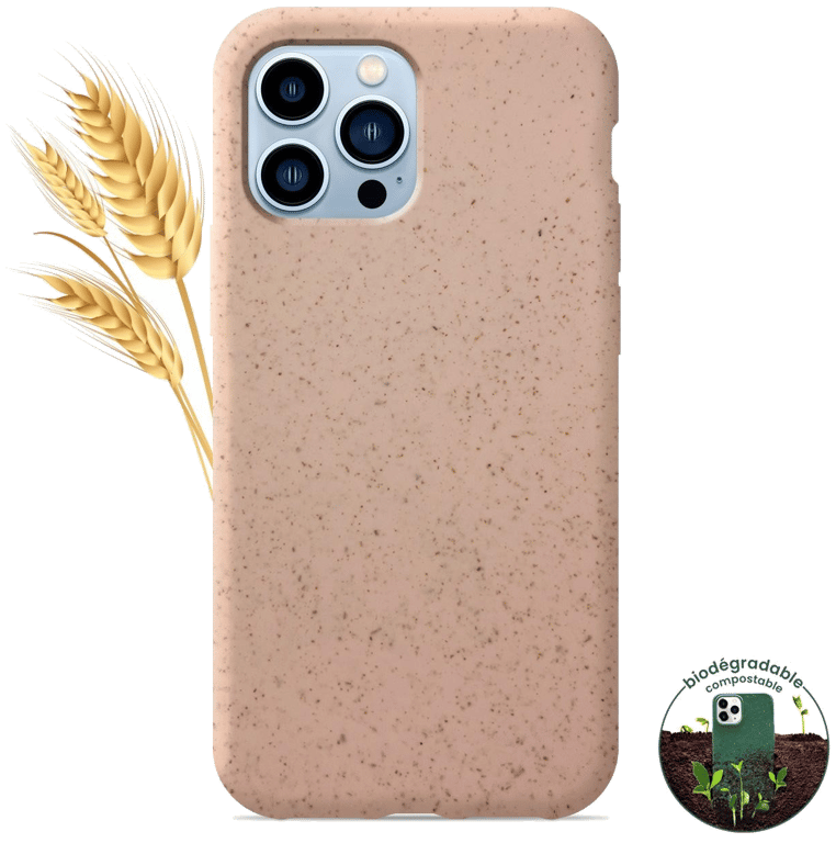 Coque silicone unie compatible Biodégradable Rose Apple iPhone 13 Pro