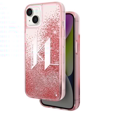 Coque pour Apple iPhone 14 Plus Glitter KL Paillettes flottantes Rose