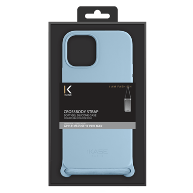 Funda bandolera de gel de silicona suave para Apple iPhone 12 Pro Max, azul lila