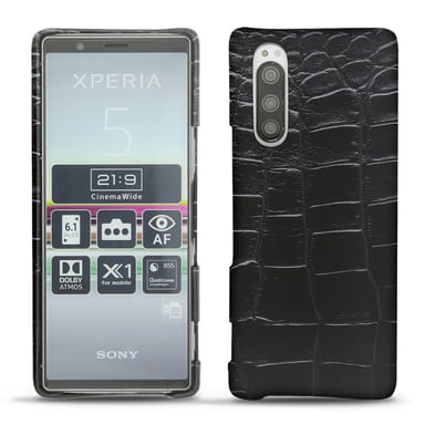 Funda de piel Sony Xperia 5 - Tapa trasera - Negro - Cueros especiales