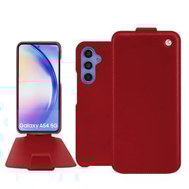 Housse cuir Samsung Galaxy A54 -  - Rouge - Cuir lisse