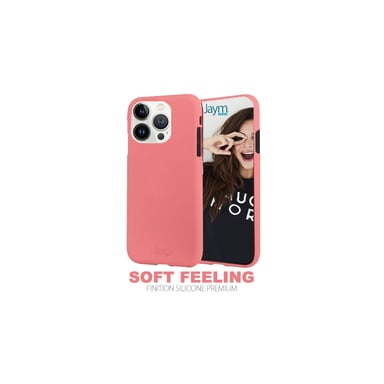 JAYM - Coque Silicone Soft Feeling Rose pour Apple iPhone 14 Pro Max - Finition Silicone - Toucher Ultra Doux