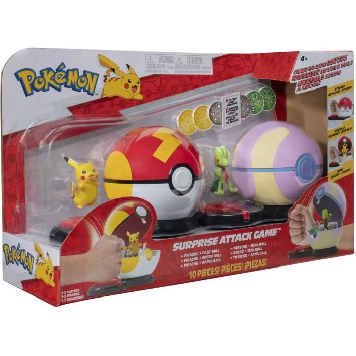 2 Poké Balls avec leur  et 6 disques d'attaques - BANDAI - Poké Ball attaque surprise Pikachu vs Arcko - Jeu - Neuf