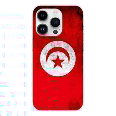 Coque en silicone - Compatible Apple iPhone 14 Pro - design drapeau tunisie