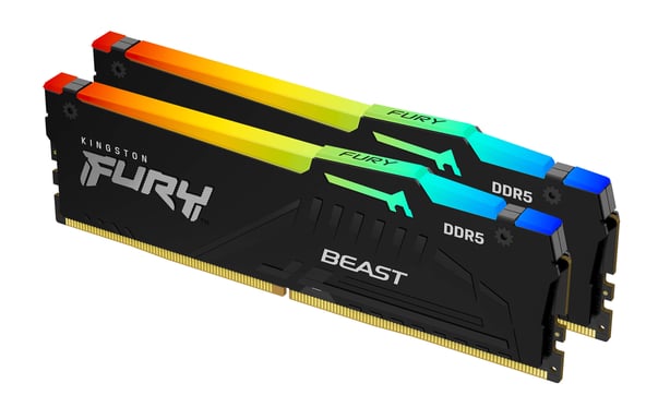 Kingston Fury™ Beast RGB DDR5 - 64 Go (2 x 32 Go) - 5600 MT/s C40 - Intel XMP 3.0 - Noir