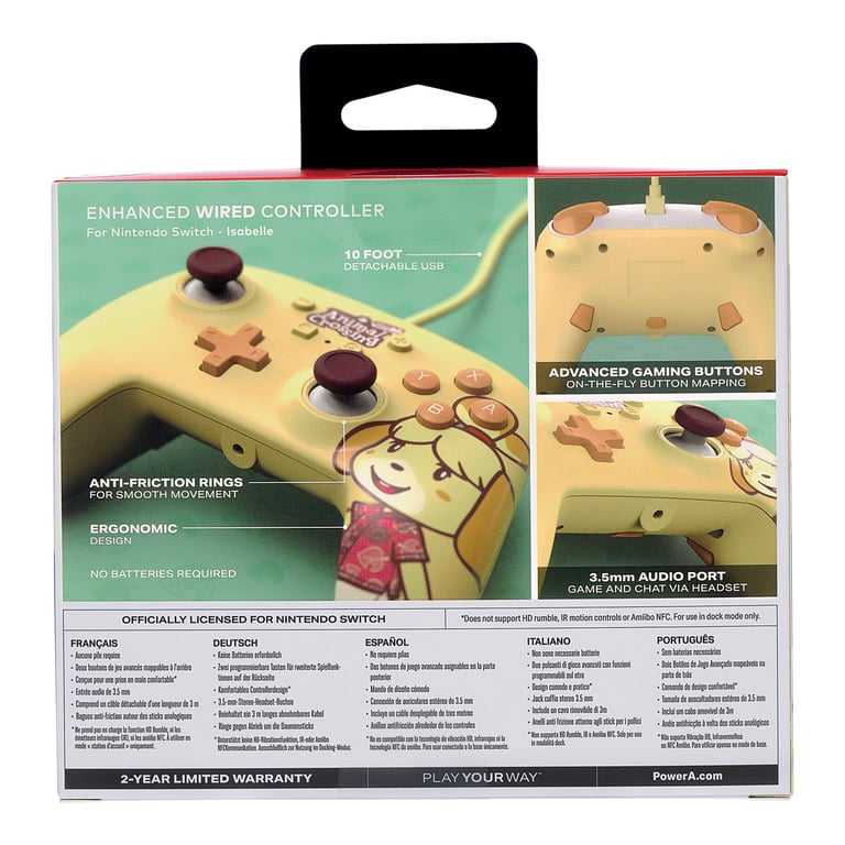 PowerA 1521521-02 accessoire de jeux vidéo Jaune USB Manette de jeu Analogique/Numérique Nintendo Switch - Neuf