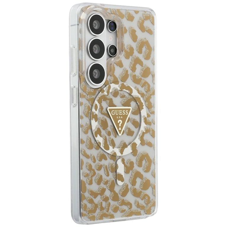 Coque Guess IML Leopard Print Triangle MagSafe pour Samsung Galaxy S26 Ultra - vue 4