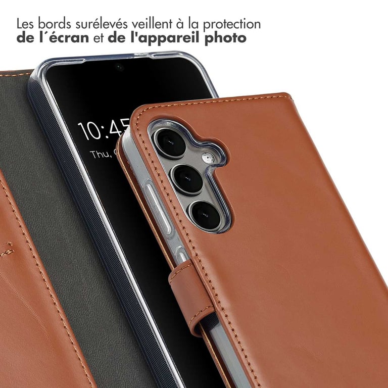 Selencia Étui de téléphone portefeuille en cuir véritable pour Samsung Galaxy S25 Plus Neuf - vue 8