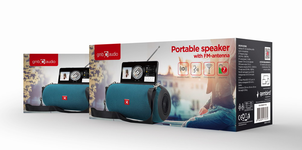 Enceinte Gembird SPK-BT-17-G – Portable Stéréo, Bluetooth, 5W - vue 3