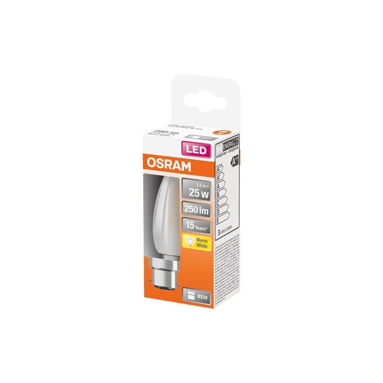 OSRAM LED flamme verre dépoli B22 250lm chaud - vue 2