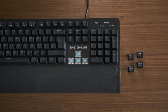 Tastiera da gioco meccanica G-Lab Keyz Carbon-E RGB (interruttore blu) (nero)