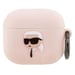 Karl Lagerfeld Funda para AirPods 3 de Silicona NFT Karl Head 3D con Mosquetón Práctico Rosa