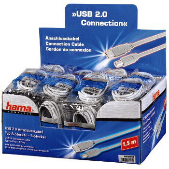 Hama 00034694 Cavo USB 1,5 m USB A USB B Grigio