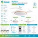 Ventilador de Techo LED Retráctil Yatek Rubia 60W Motor DC 6980 lm 6 Velocidades Mando a Distancia Luz Regulable Ø107 cm Blanco haya