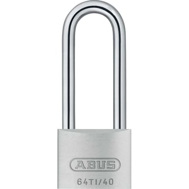 Cadenas ABUS 64TI/40 TITALIUM anse longue corps alliage brossé Argent