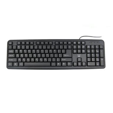 Ewent EW3112 teclado Oficina USB + PS/2 QWERTY Portugués Negro
