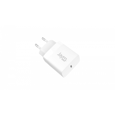 Jaym - Chargeur Secteur - Ultra rapide 3A - USB-C Power Delivery & PPS - Certifié GRS - Garanti à Vie - Blanc