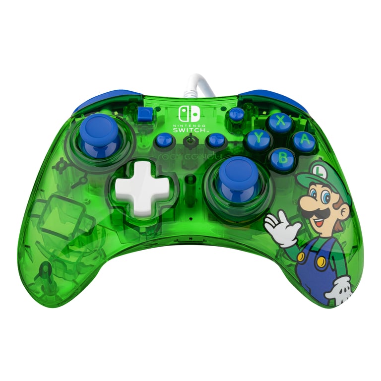 Rock Candy: Luigi Lime Bleu, Vert, Translucide USB Manette de jeu  Analogique/Numérique Nintendo Switch, Nintendo