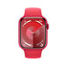 Watch Series 9 GPS, boitier en aluminium de 45 mm avec boucle en caoutchouc, Rouge, M/L