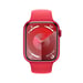 Watch Series 9 GPS + Cellulaire, boitier en aluminium de 45 mm avec boucle en caoutchouc, Rouge, S/M
