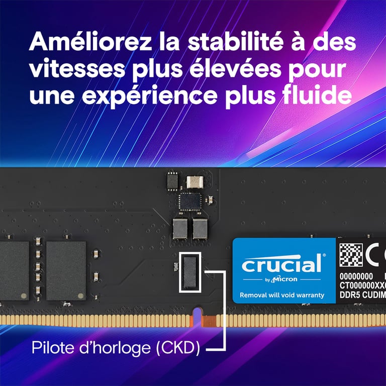 Crucial CT32G64C52CU5 module de mémoire 1 x DDR5 6400 MT Neuf - vue 2