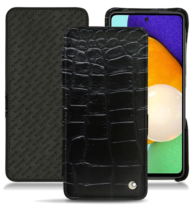 Housse cuir Samsung Galaxy A52 - Rabat horizontalNoir