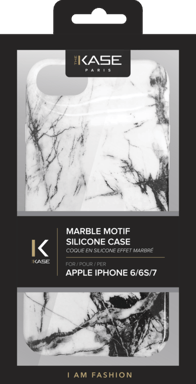 Guscio in silicone effetto marmo per Apple iPhone 6/6s/7/8/SE 2020, Bianco