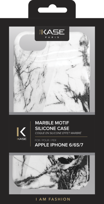 Carcasa de silicona efecto mármol para Apple iPhone 6/6s/7/8/SE 2020, Blanco