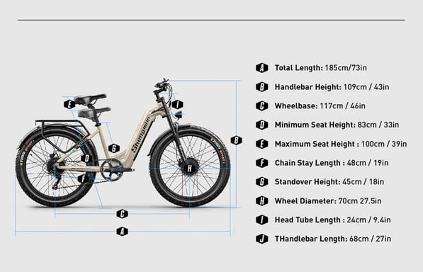 VéLo Électrique Shengmilo S700 | Vitesse Max 45 km/h | Autonomie 60 km | Moteur 1000W*2 | Batterie 48V 17.5Ah | Pneus 26 Pouces | Gris