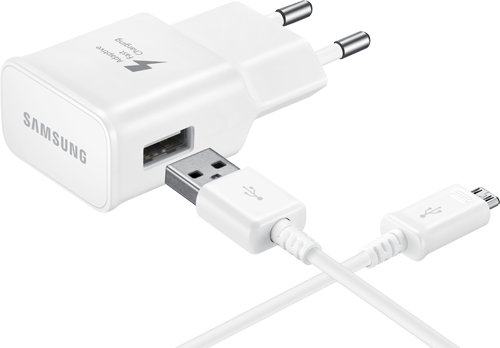 Chargeur maison 2.1A Charge rapide + Câble USB A/micro USB Noir Samsung