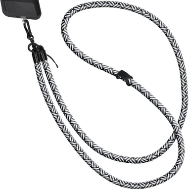 imoshion ?Cordon de téléphone universel taille unique - 10 mm d'épaisseur - Noir / Blanc