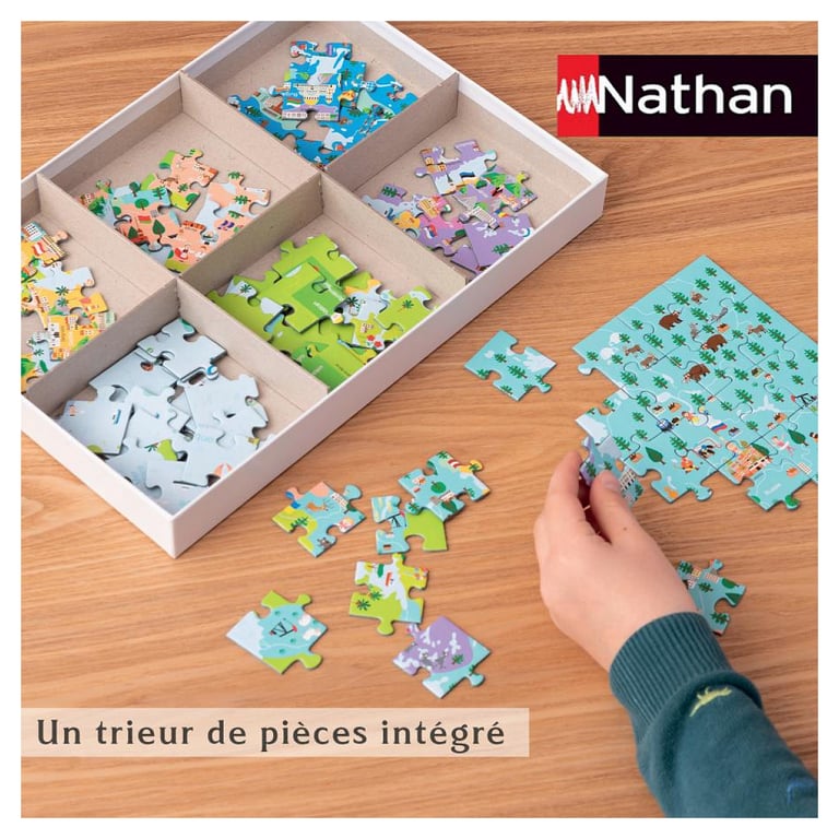 Puzzle 150 pièces : Carte du monde Ravensburger Nathan - vue 3