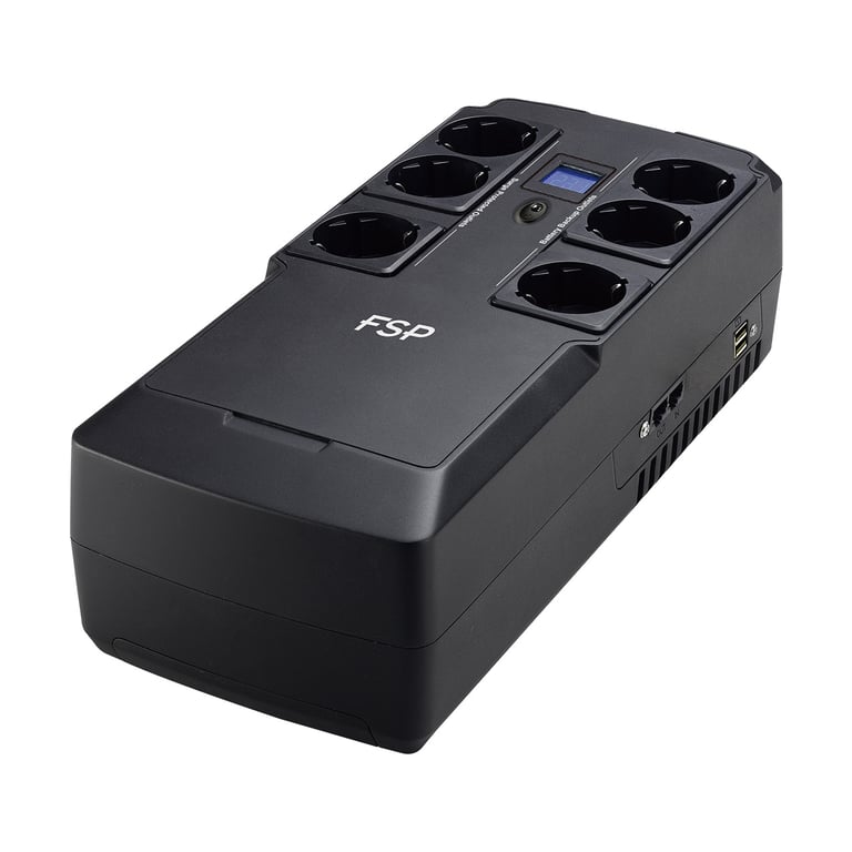 Onduleur externe FSP Nano Fit 800 6 prises 2 ports USB + RJ45 - vue 4
