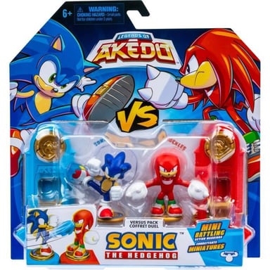 Duo de Figurines Sonic vs Knuckles - AKEDO - Pack de combat rapide, 2 figurines et contrôleurs inclus