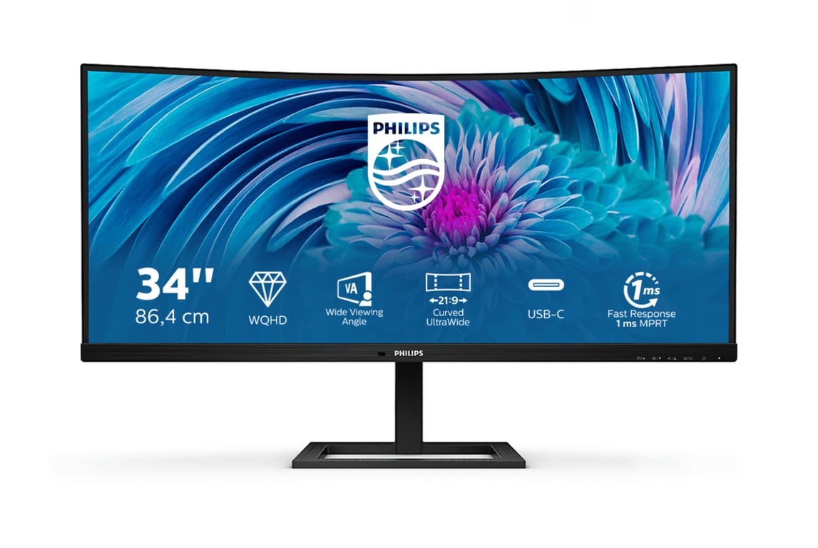 Philips monitors Philips Écran incurvé 346E2CUAE 86 cm 34 pouces HDMI DisplayPort USB C 3440 x 1440 px 100 Hz FreeSync - vue 8