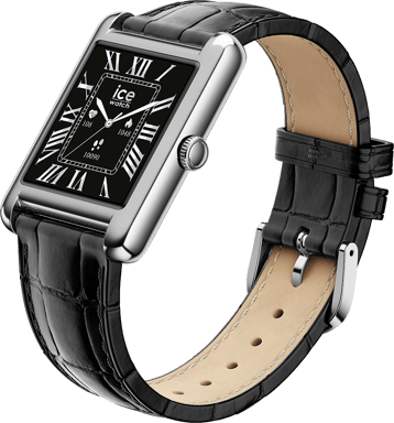 Orologio ICE SMART TK 2.0 Rettangolare con Cinturino in Pelle Argento Croco Nero Ice Watch