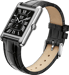 Orologio ICE SMART TK 2.0 Rettangolare con Cinturino in Pelle Argento Croco Nero Ice Watch