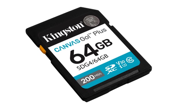 Kingston Technology Canvas Go! Plus 64 Go SDXC Canvas Go Plus Gen4 200 Mo/s C10 UHS-I U3 V30