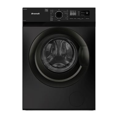Lave-linge hublot BRANDT WFB383QN - 8 kg - Induction - L60 cm - Classe A - 1400 trs/min - Noir