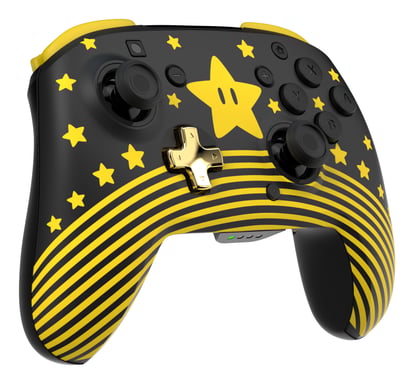 Turtle Beach Rematch Super Mario Star Manette sans fil w/ brille dans le noir et sous licence officielle Nintendo – pas de bouton C