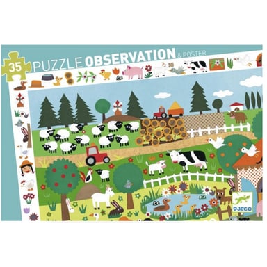 Puzzle de observación de granjas - 35 piezas coloridas y educativas