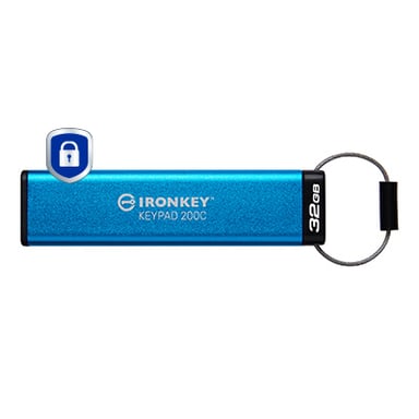 Kingston Technology IronKey Keypad 200C USB-C de 32 GB 200C, FIPS 140-3 nivel 3 (pendiente) AES-256