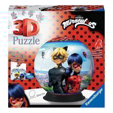 Puzzle redondo 3D Miraculous - Marinette y Adrien - 72 piezas