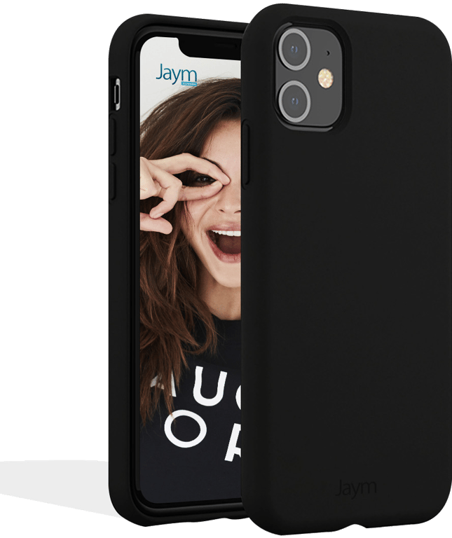 JAYM - Coque Silicone Premium Noire pour Apple iPhone 12 Mini (5.4) -100% Silicone et Microfibre - R