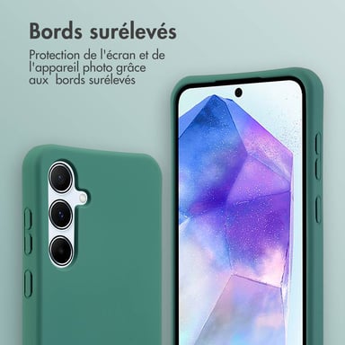 imoshion Coque de couleur avec cordon amovible pour Samsung Galaxy A55 - Vert foncé