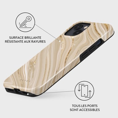 Burga Funda para iPhone 15 Tough A prueba de golpes modelo Full Glam Beige